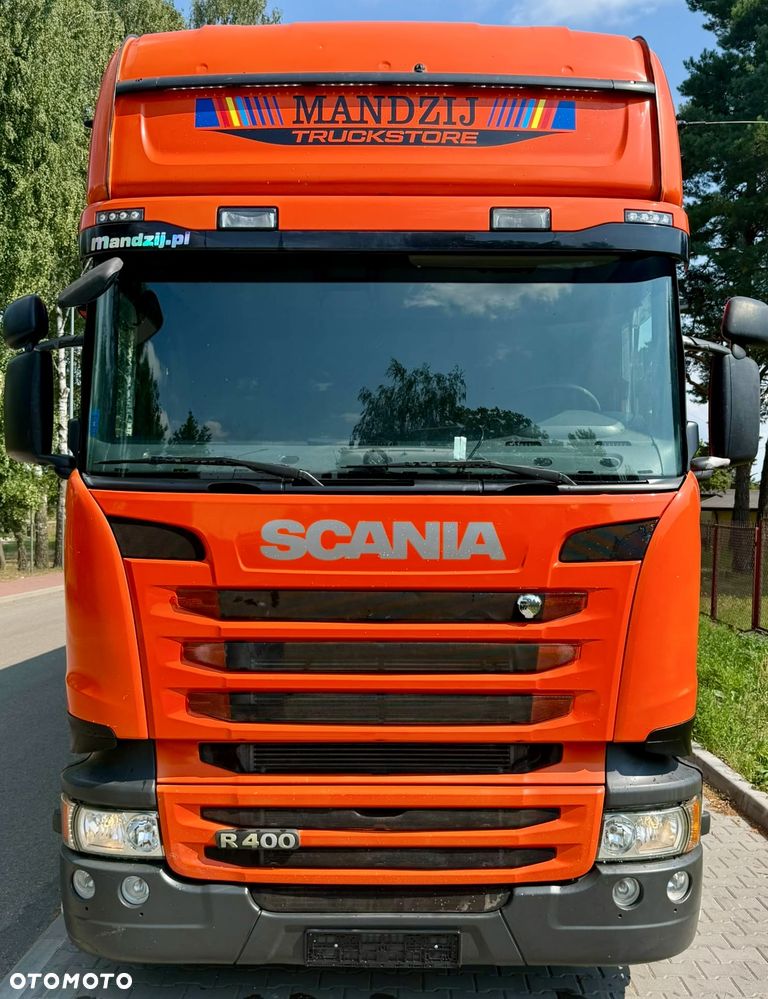 Scania R400 TOPLINE 6x2 JUMBO OŚ PODNOSZONA ZABUDOWA VAN HOOL FIRANKA ALUMINIOWA DŁ:7.90m DOLNY ZACZEP AUTOMAT RETARDER STANDKLIMA WEBASTO 2xALUTANK + PRZYCZEPA TANDEM VAN HOOL ZABUDOWA ALUMINIOWA FIRANKA DŁ:7.90m OSIE SAF ZESTAW PRZESTRZENNY PRZEJAZDOWY 120m3 2014 ADR!!! - 2