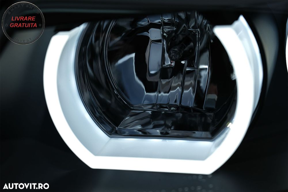Faruri Halogen U-Led 3D Dual Halo Rims BMW Seria 3 E90 Limuzina E91 Touring (03.20- livrare gratuita - 4