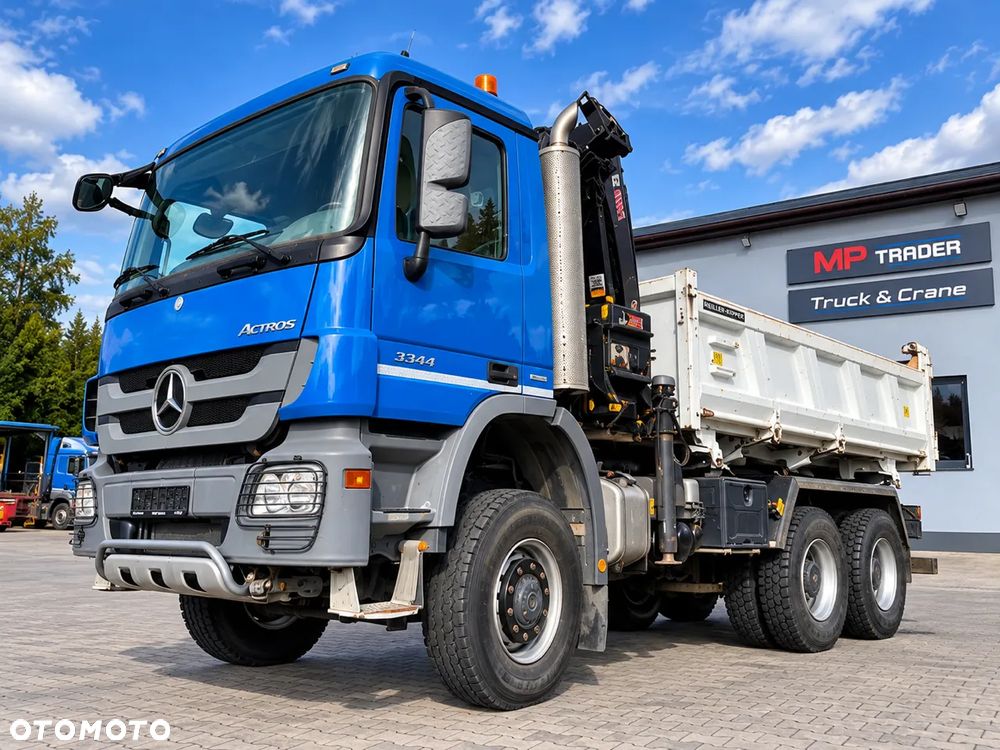 Mercedes-Benz ACTROS 3344 6x6 HDS HIAB 144-3, pilot, rotor, wywrotka meiller
