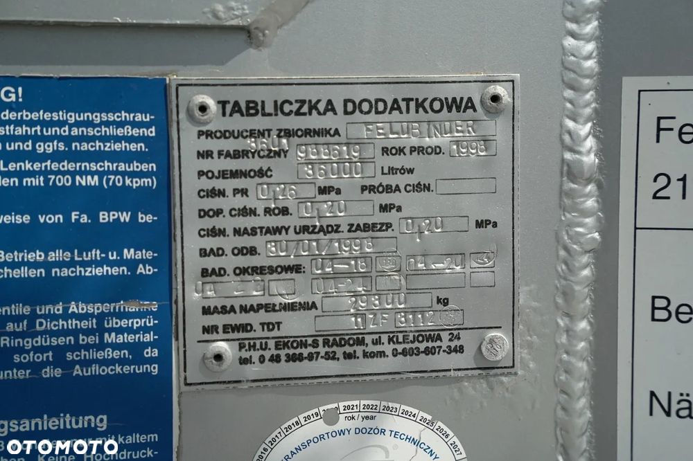 Feldbinder CEMENTONACZEPA / 3 KOMORY / 36 000 L / SILOS / DO MATERIAŁÓW SYPKICH  / ALUFELGI - 24