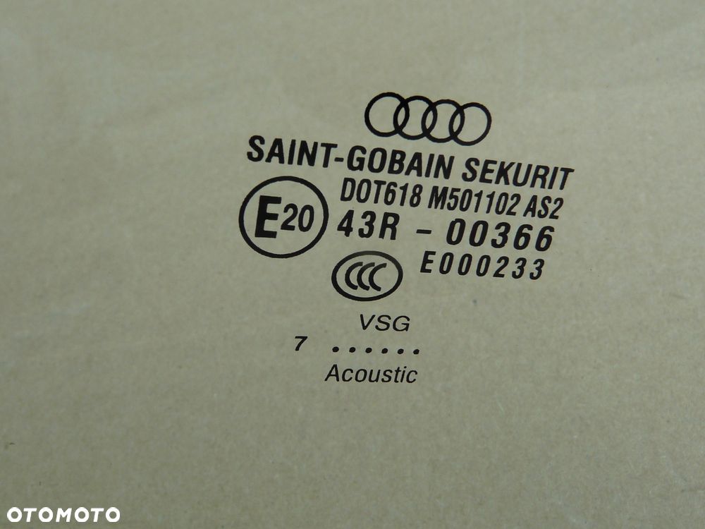 AUDI A8 D3 SZYBA DRZWI TYŁ ACOUSTIC VSG AS2 - 5