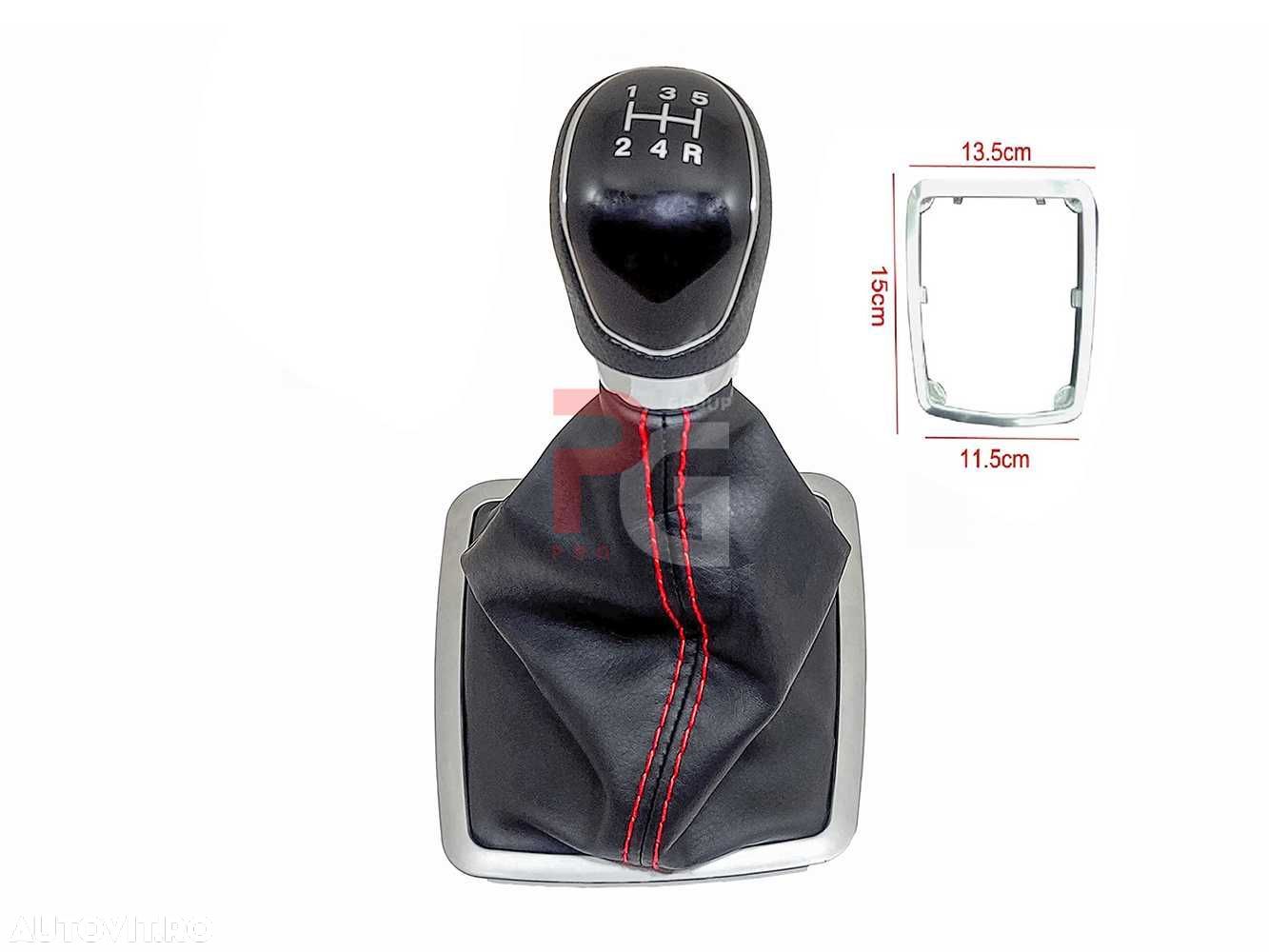 Nuca cu manson de viteze pentru Ford Focus 2 C-Max 5 viteze negru/rosu - 1
