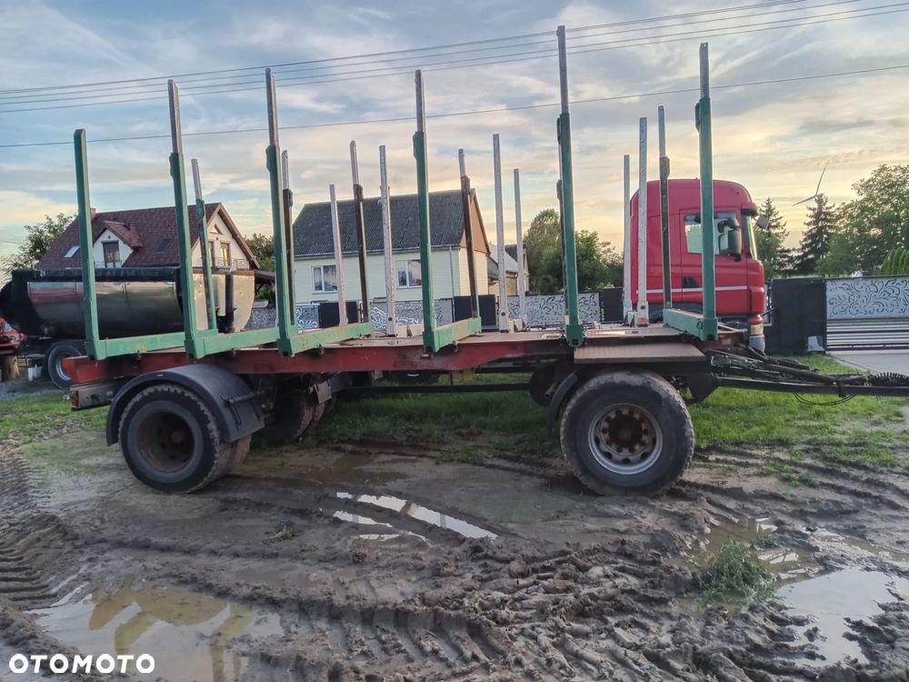 Przyczepa do drewna drzewa lasu kłonicowa dwuosiowa - 11