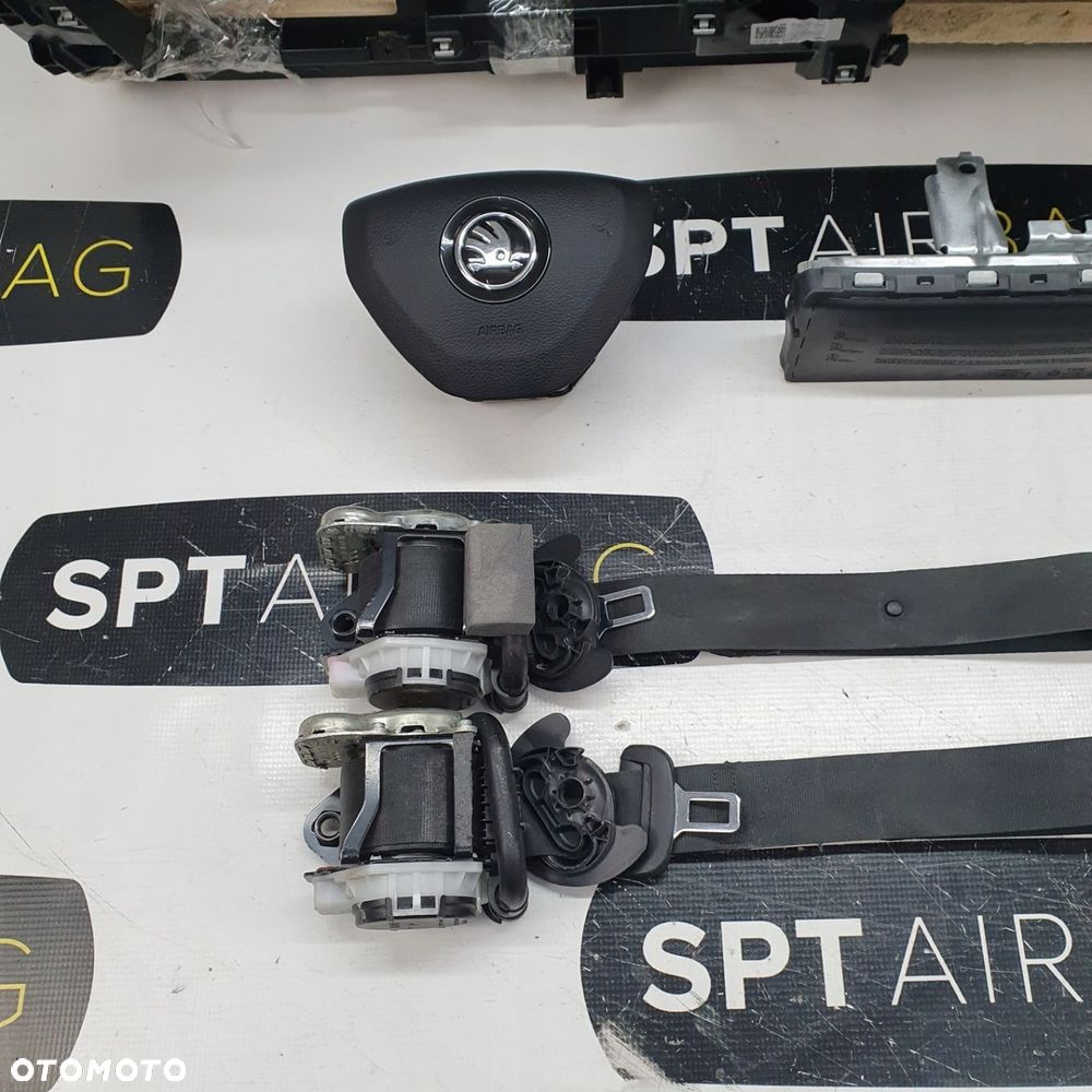 SKODA KAROQ DESKA ROZDZIELCZA KONSOLA KOKPIT PULPIT PODUSZKI AIRBAG AIR BAG PASY KIT SET - 9