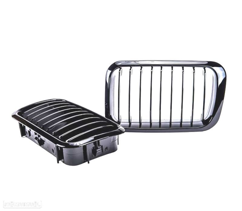 GRELHAS FRONTAIS BMW E36 91-96 COR PRETO BRILHANTE - 2