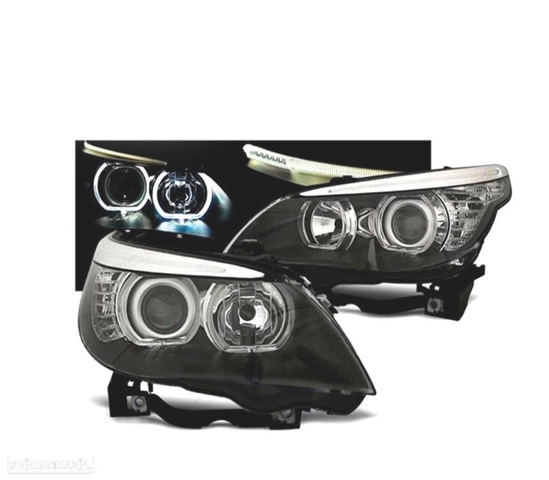 FARÓIS BMW E60 E61 03-07 ANGEL EYES - 1