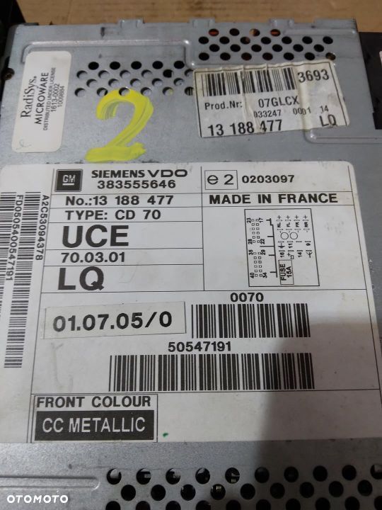 RADIO CD 70 NAVI nr 383555646 WYŚWIETLACZ OPEL VECTRA C - 8
