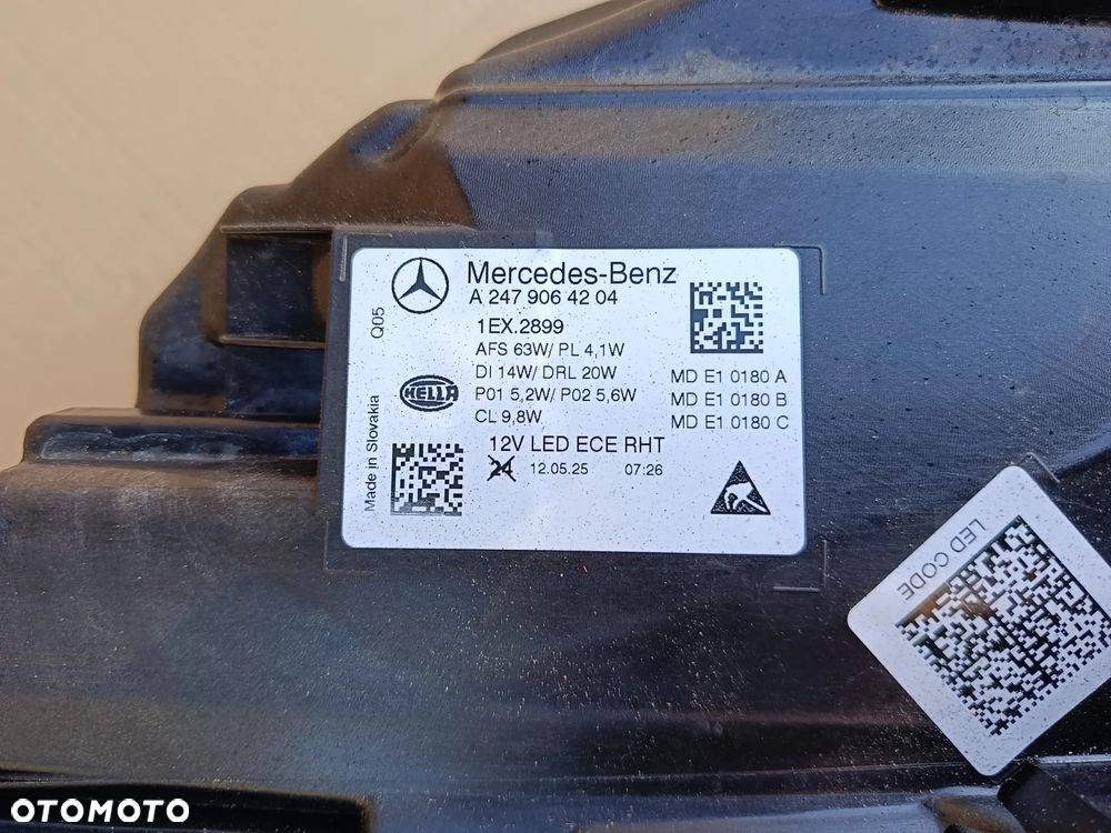 Full Led przedni prawy Multibeam Mercedes GLA W247 lift lampa prawa A2479064204 - 5