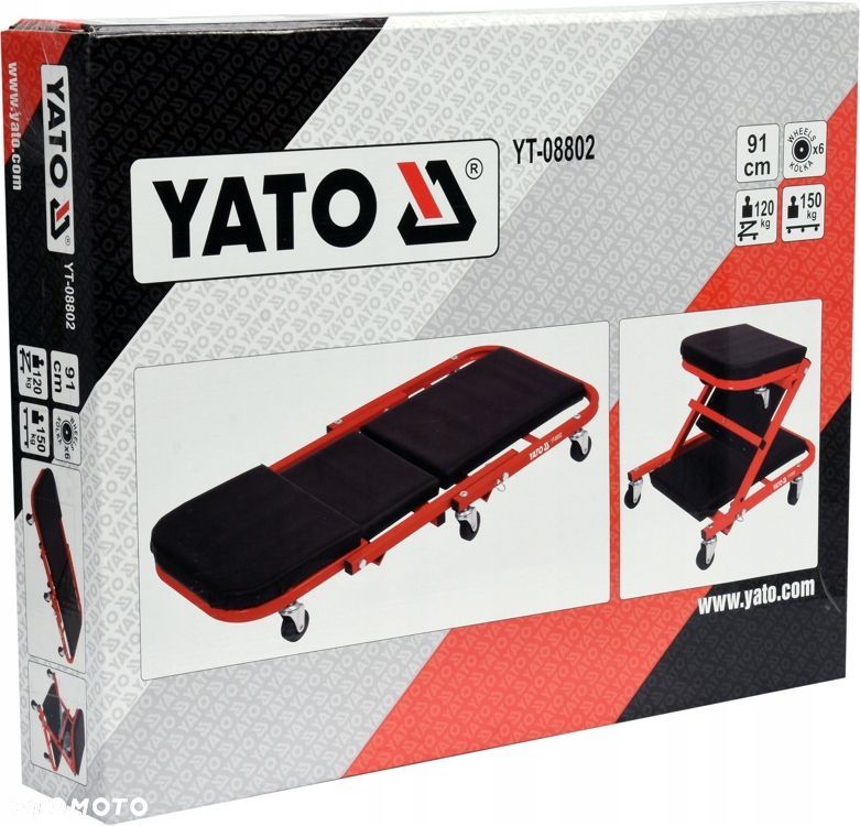 YATO WARSZTATOWA LEŻANKA SKŁADANA SIEDZISKO TABORET WÓZEK 2w1 YT08802 91x41 - 7