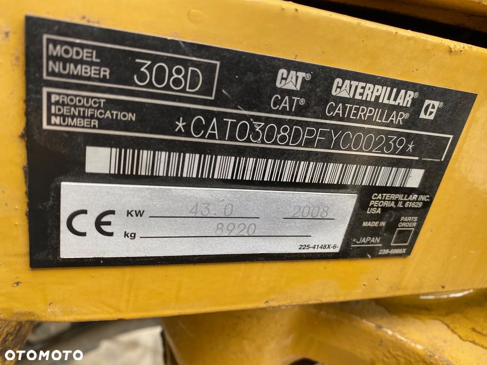 Caterpillar CAT 308D CR, 3700 MTH, 2 ŁYŻKI, KRÓTKI TYŁ, Z NIEMIEC, SUPER UTRZYMANA - 12