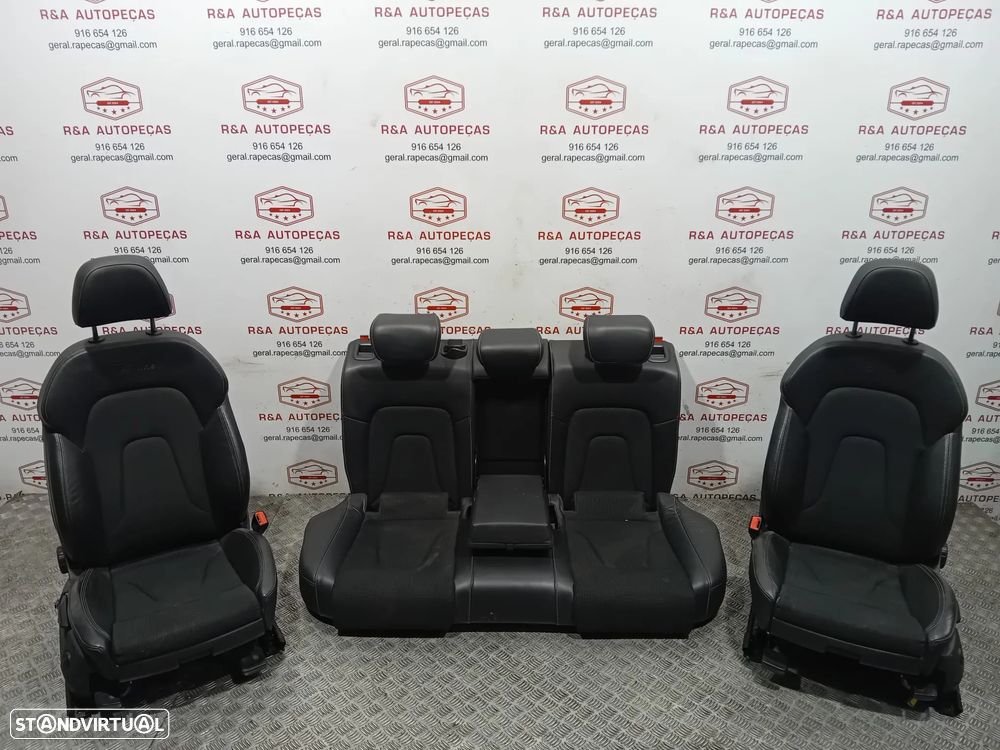 Conjunto Bancos Frente Frontal Trás Traseiro Audi A4 B8 S-Line Carro Sedan em Pele e Tecido Original