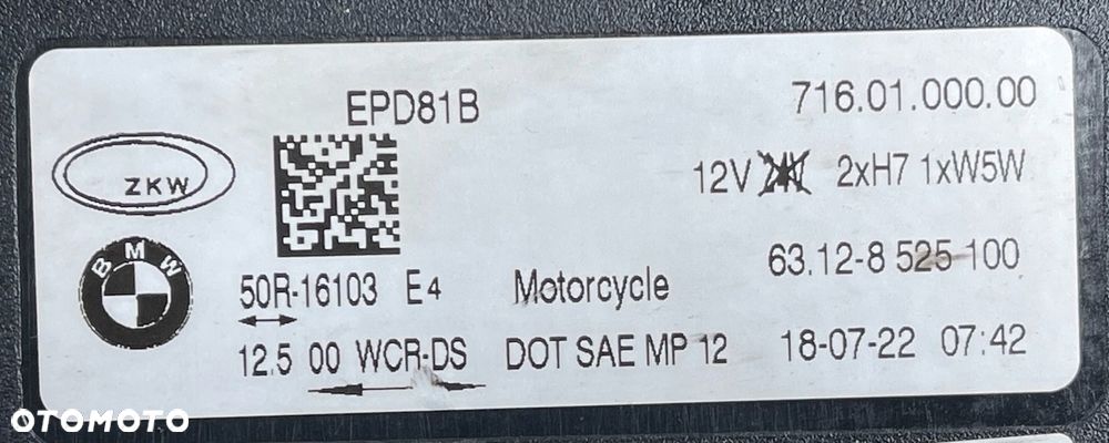 BMW R1200GS R 1200 GS K50 K51 LAMPA PRZÓD PRZEDNIA 8525100 18.07.22 - 4