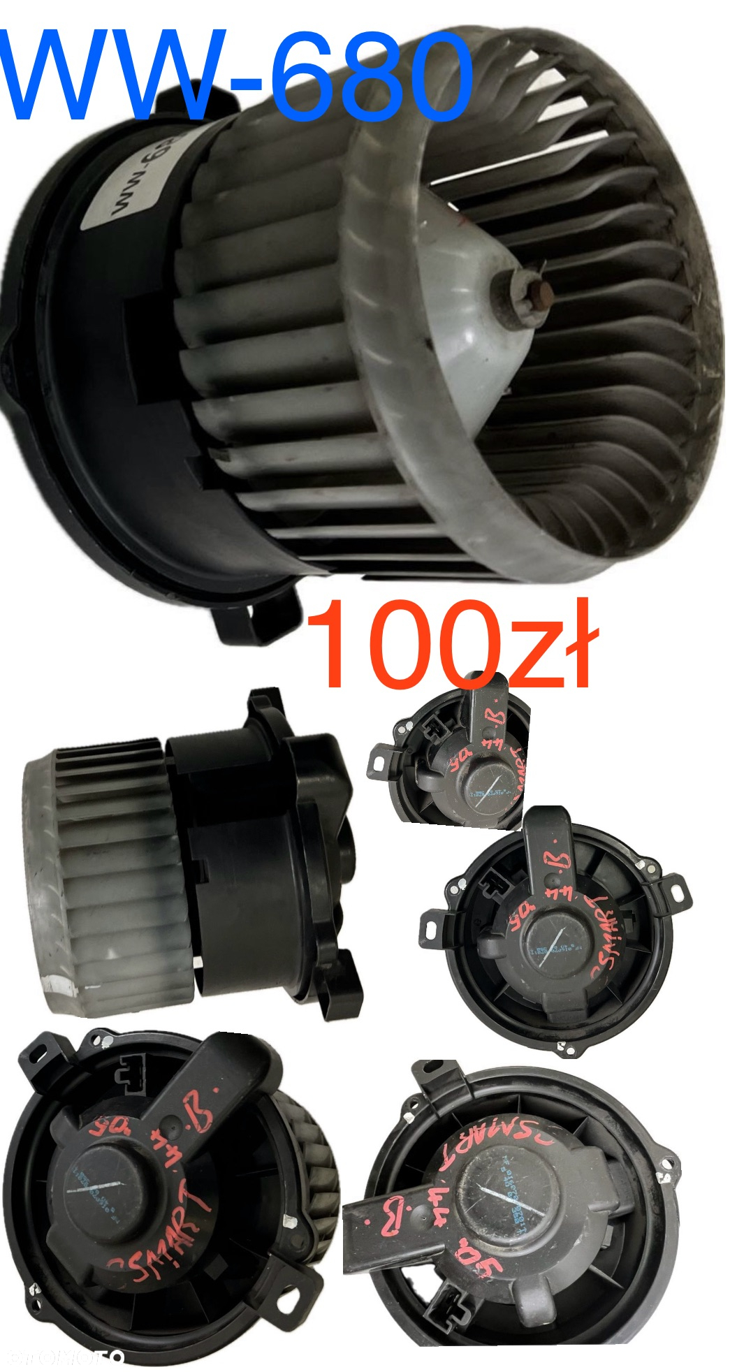 Wentylator dmuchawa nagrzewnicy Opel Adam Corsa D E Fiat Grande Punto Evo Mito VW Sharan Alhambra Galaxy Ford Fiesta Fusion B 01-07r Citroen AX Clio II Mitsubishi Spacestar 12-23r BMW F20 F30 F31 Lancia Dedra Fiat Idea 03-12r Smart Forfour 04-06r  Oryginał - 11