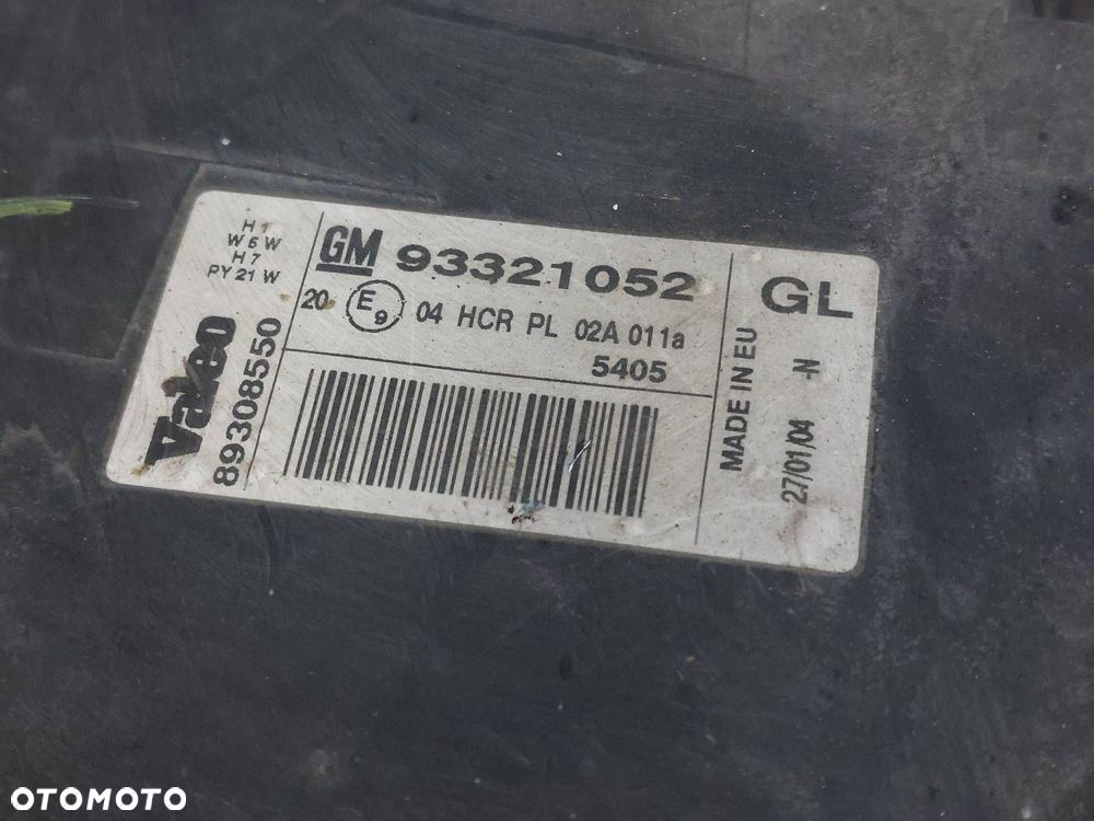 LAMPA LEWY PRZÓD OPEL MERIVA A EU VALEO 93321052 - 5