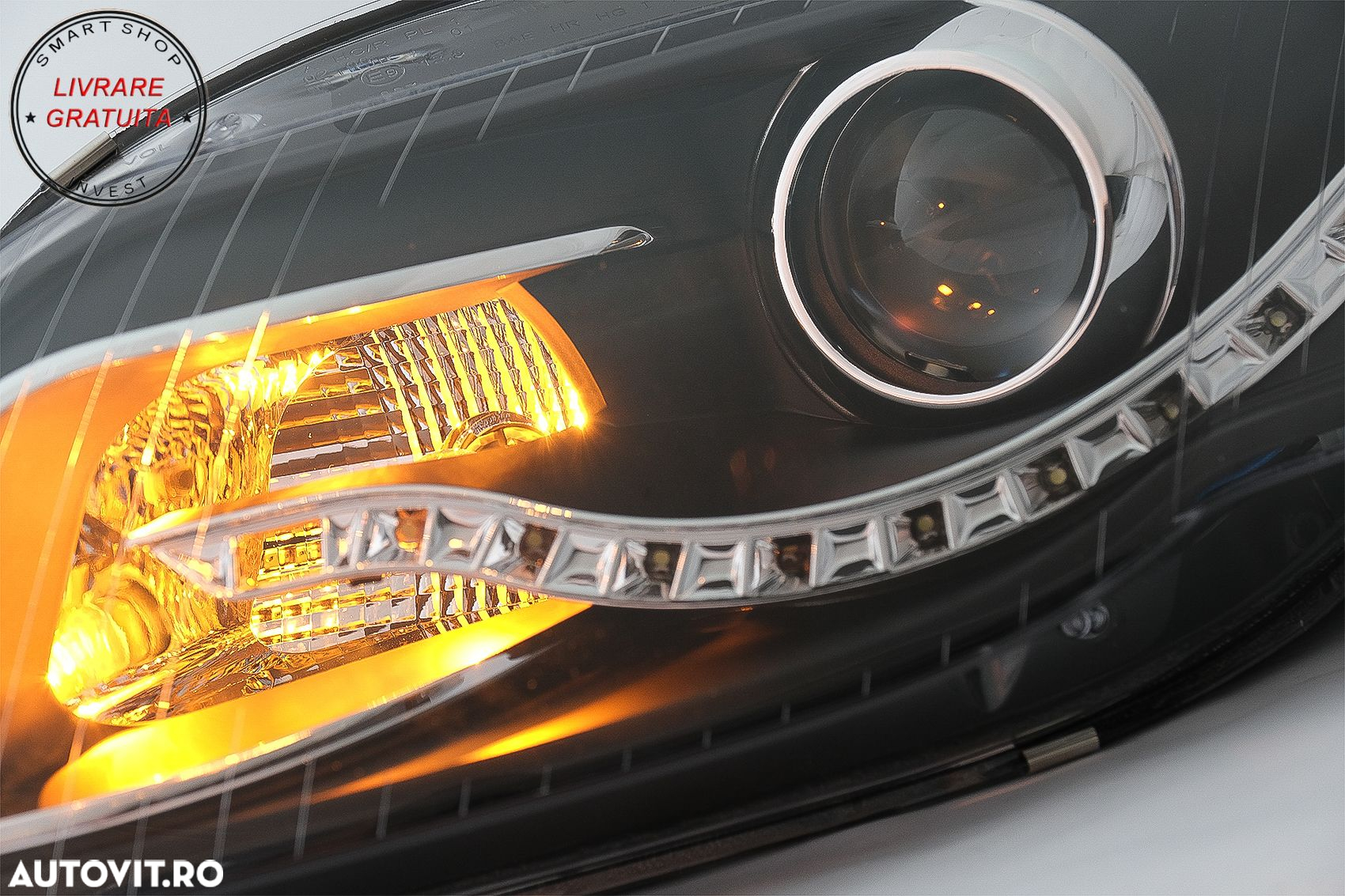 Faruri LED DRL Audi A4 B7 (11.2004-03.2008) DAYLIGHT Negru- livrare gratuita - 6