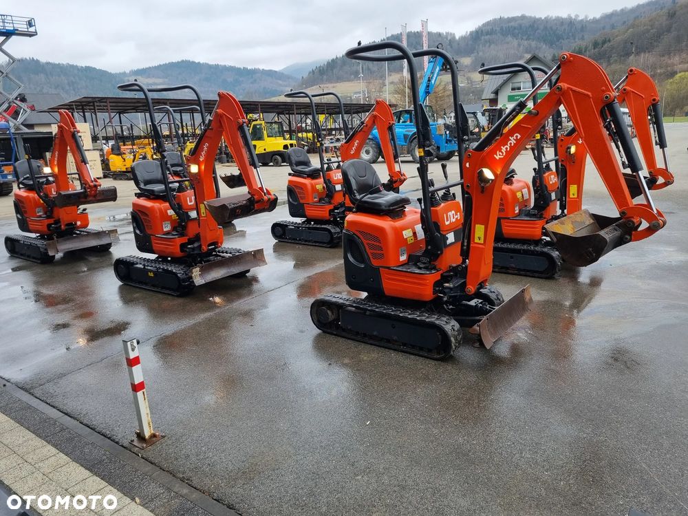 Kubota U10 Minikoparka Japońska 1.1tony. HURT! z Norwegii każda sztuka IGŁA! Zero śladów zużycia ładny stan gąsienic. Rok od 2015 do 2019. Jedna cena! Silnik 3 cylindry. Minikoparki sprowadzone z Norwegii. Rozsuwane Podwozia. Szybka Wolna jazda. Wyjscia dodatkowe na młot lub wiertnice. Serwisowane w DEKRA. Okazja do wyczerpania zapasów!  Zero luzów czy wycieków. Maszyny Pochodzą z dużej szkółki roślinnej. Potężna moc. Wersja Norweska - 3