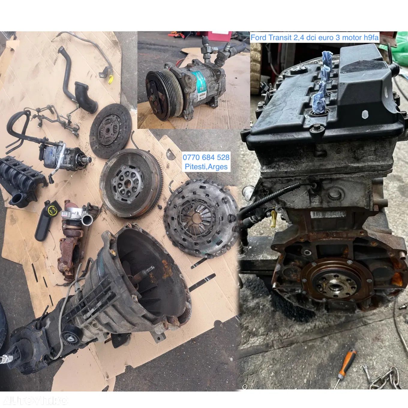 Cutie de viteze pompa injectie kit ambreiaj motor H9FA turbina turbosuflanta galerie evacuare buson ulei cu gat tubulatura admisie conducte motorina ford transit 2,4 tdci euro 3 diesel 2000 - 2006 - 1