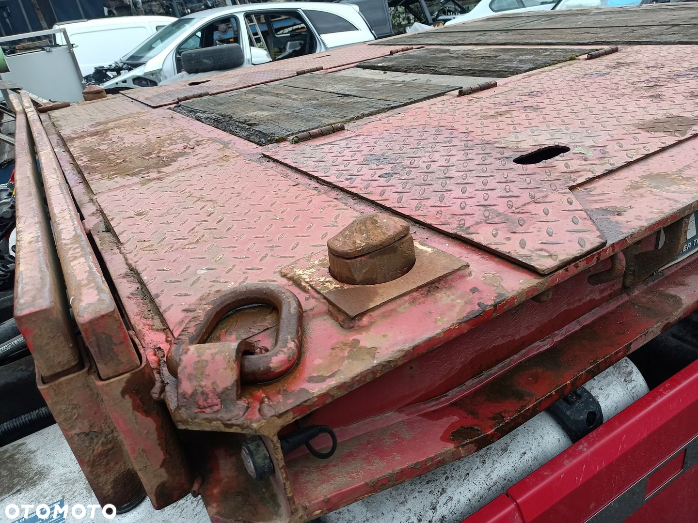 naczepa niskopowozie knorr kontener najazdy hydrauliczne 2008 POSZERZENIA - 3