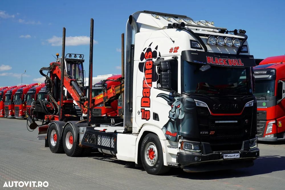 Scania R 730 XT / V8 / 6X4 / PENTRU LEMN / PENTRU COPACI / PENTRU PĂDURE / HDS LOGLIFT F96ST / CABINĂ / ANVELOPE 100% / 2020A - 9