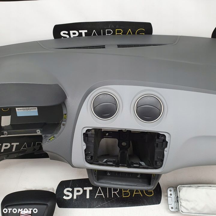 SEAT IBIZA 6J IV AX2 DESKA ROZDZIELCZA KONSOLA KOKPIT PULPIT PODUSZKI AIRBAG AIR BAG PASY KIT SET - 3