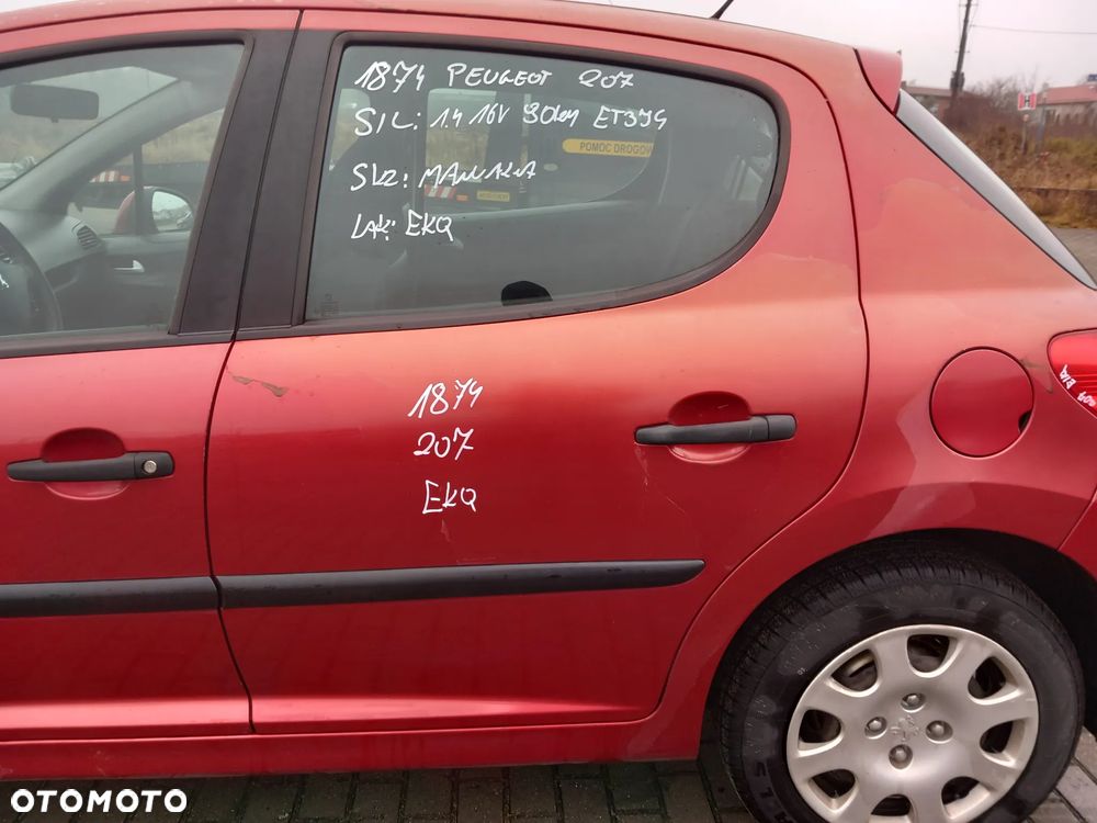 PEUGEOT 207 DRZWI LEWE TYLNE LEWY TYŁ KOLOR: EKQ - 1