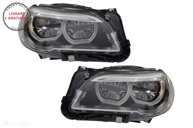 Faruri Full LED BMW F10 F11 5 Seria (2011-2013) Angel Eyes- livrare gratuita - 2