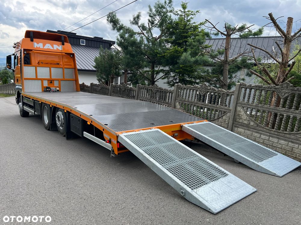 MAN TGX 26.500 | XLX | Euro 6 | 6x2 | INDIVIDUAL | Skrętna Oś | Nowa Zabudowa | Rampy Hydrauliczne | Autolaweta 8,20m | Pomoc Drogowa | Najazd | z Niemiec | STAN PERFEKCYJNY | Tylko 587 tys km | - 12