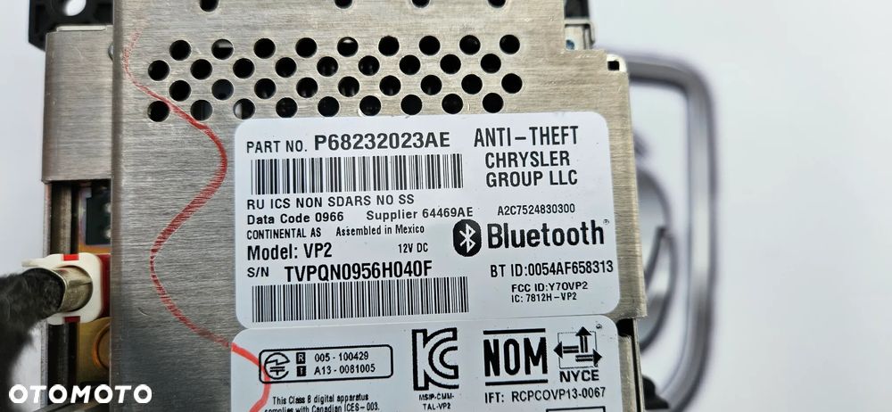 Chrysler Pacifica 2016- Wyświetlacz Radio Monitor Panel sterowania  P68232023AE - 7