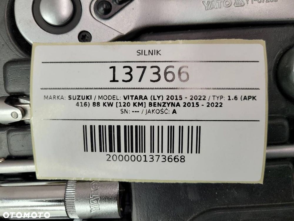 SILNIK KOMPLETNY SUZUKI VITARA III M16A T10M16A 1.6 B 120KM 224 TYŚ KM - 10