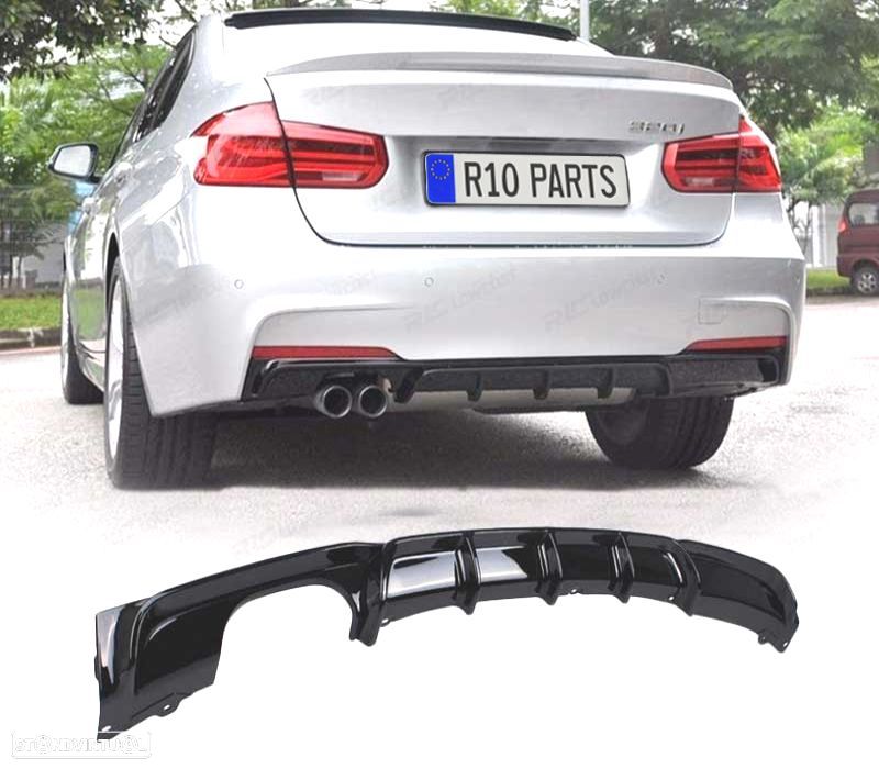 DIFUSOR BMW F30 F31 LOOK M PERFORMANCE DUPLA ESQUERDA PRETO BRILHANTE - 1