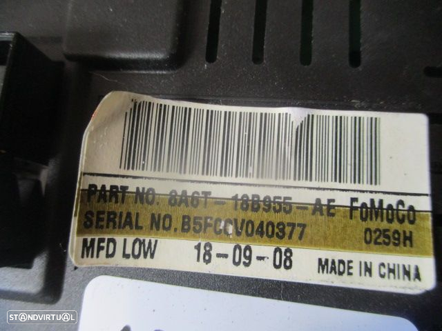 Display Relogio 8A6T18B955AE FORD FIESTA 2009 1.4TDCI 70CV 0P - 3