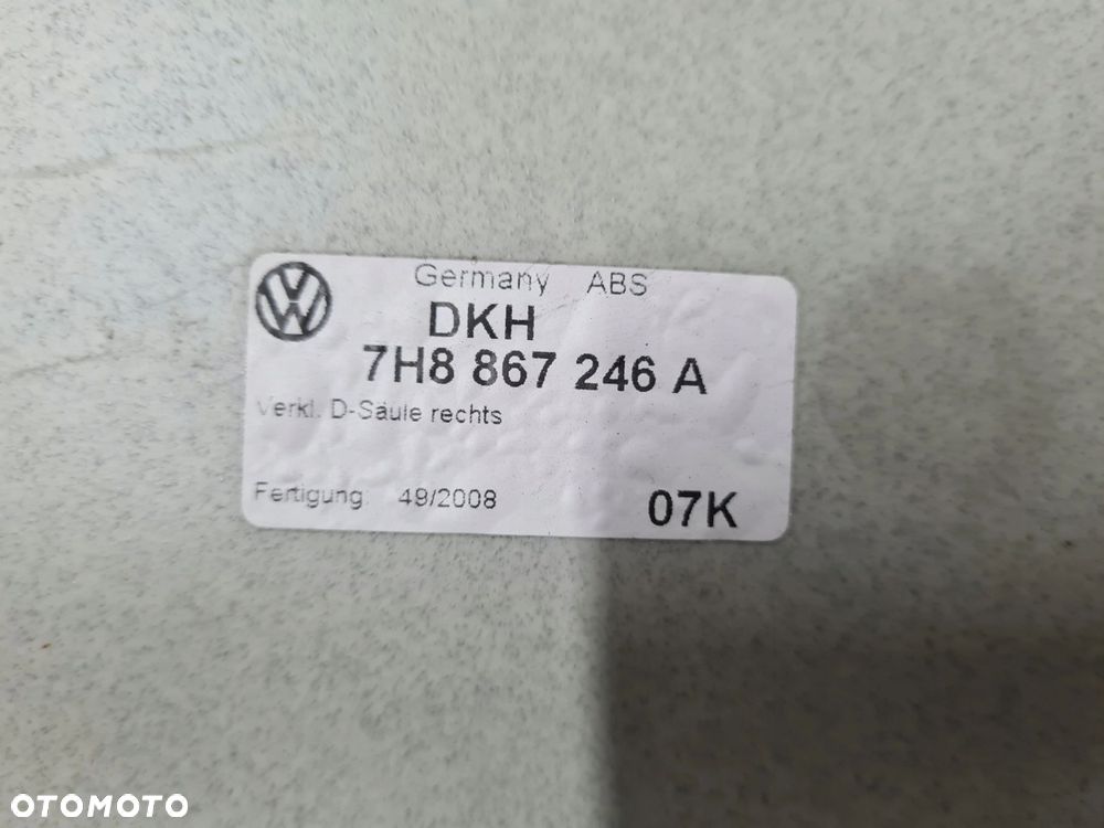 VW T5 T6 CALIFORNIA tapicerka słupka D prawa 7H8867246A - 4
