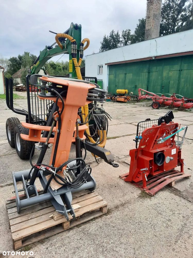 Inny Przyczepa leśna Kellfri 8 ton z żurawiem HDS 6,3m - odkładany HDS - TROL, Wyciągarka leśna do drewna KR4 - 4 tony WIRAX, Pomarol Chwytak do zrywki drewna hydrauliczny CHD100 / CHD110 - kleszcze do drewna, Rębak do drewna, trocina, zrębka - 3