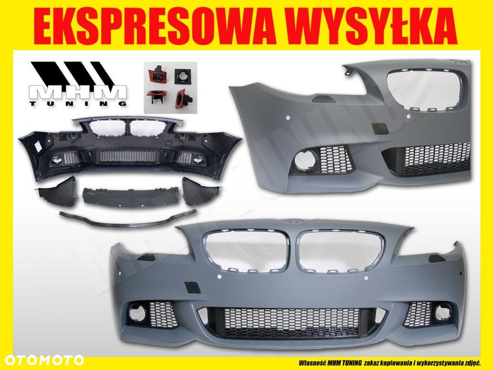 zderzak przod kratki kpl bmw 5 f10 f11 m pakiet m5 - 2