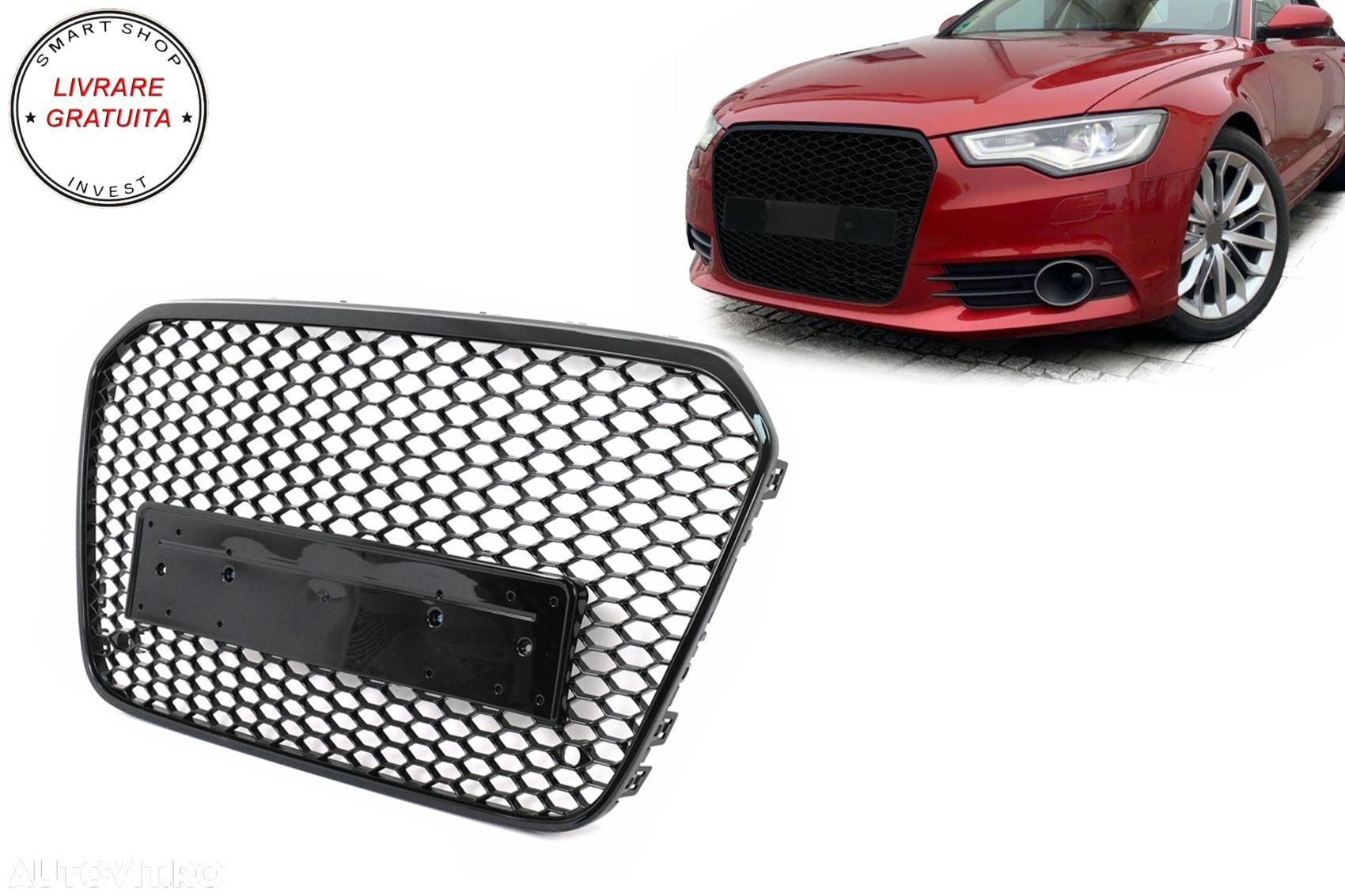 Grila Centrala Audi A6 C7 4G (2011-2014) Negru Lucios- livrare gratuita - 1