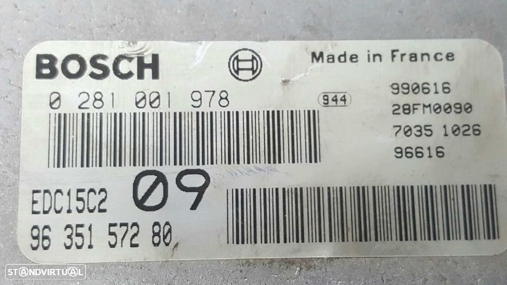 CENTRALINA DO MOTOR UCE PEUGEOT 406 BERLINA (S1/S2) 2.0 HDI CAT - 6