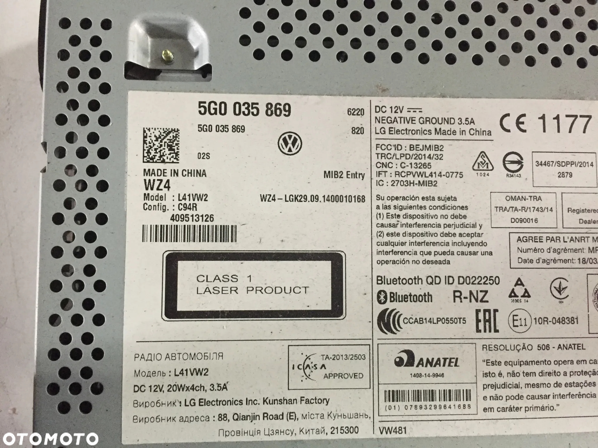 VW PASSAT B8 15R RADIO 5G0035869 - 3