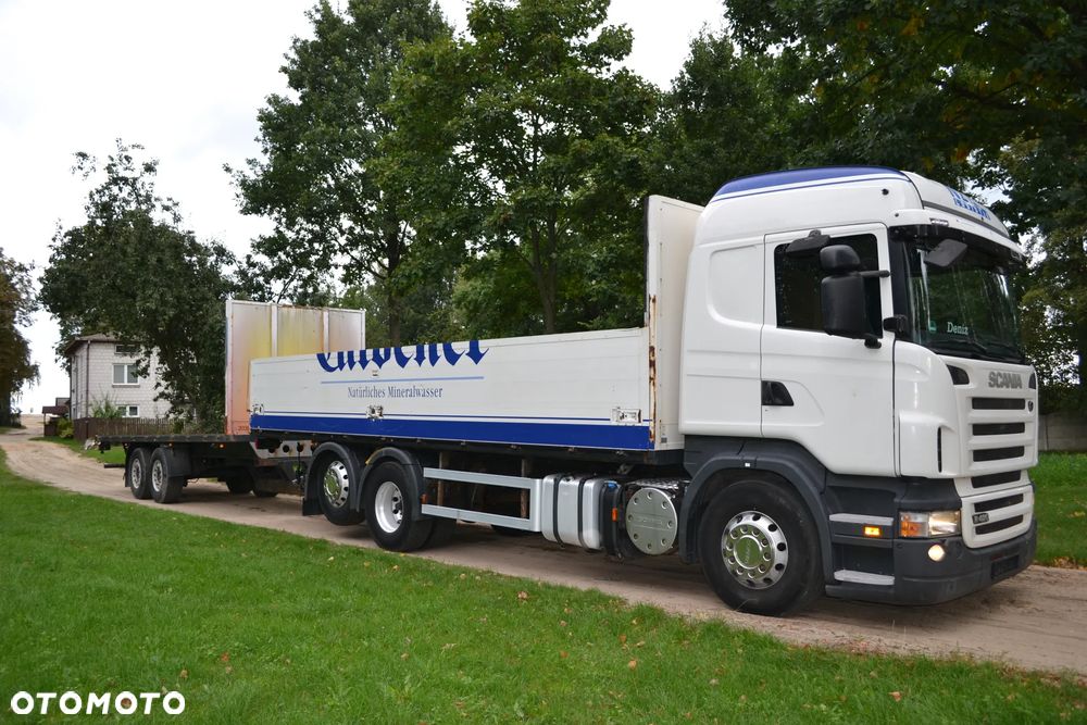 Scania R 420 TRZECIA OŚ SKRĘTNA ZESTAW PLATFORMA 2x7.75 m KLIMATYZACJA - 2