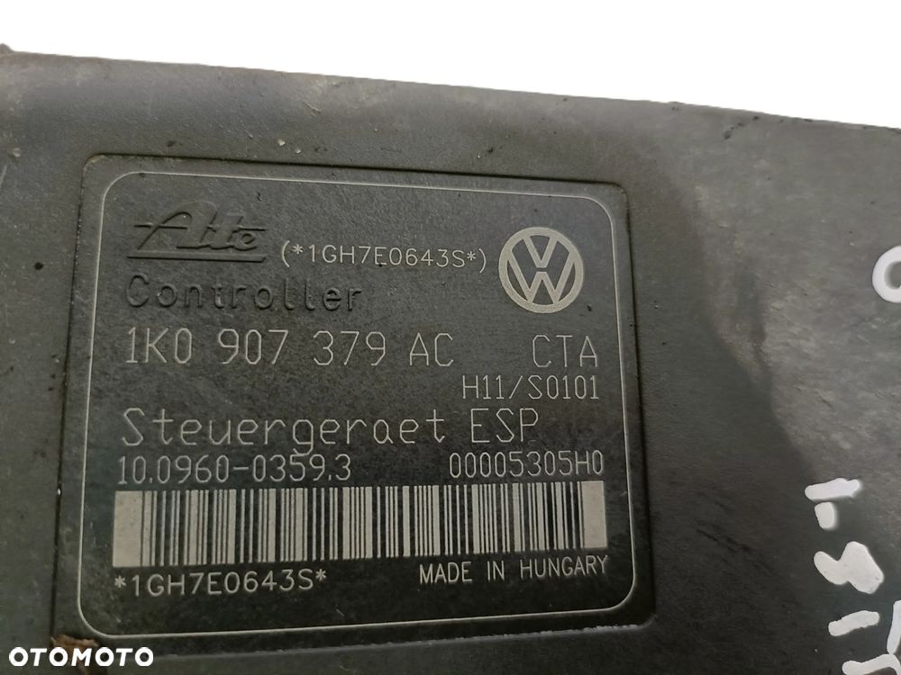 VOLKSWAGEN GOLF V 03-09 r. 1,9 TDI POMPA ABS 1K0907379AC 1K0614517AF + - 4