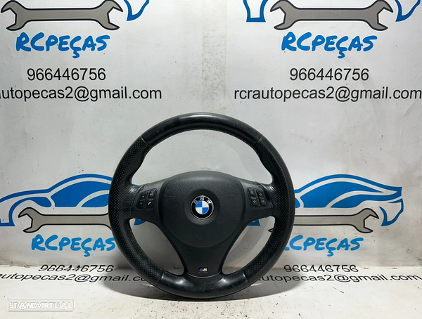.Volante Multifunções Original BMW Pack M Serie 1 3 Pele Perfurada 7839076