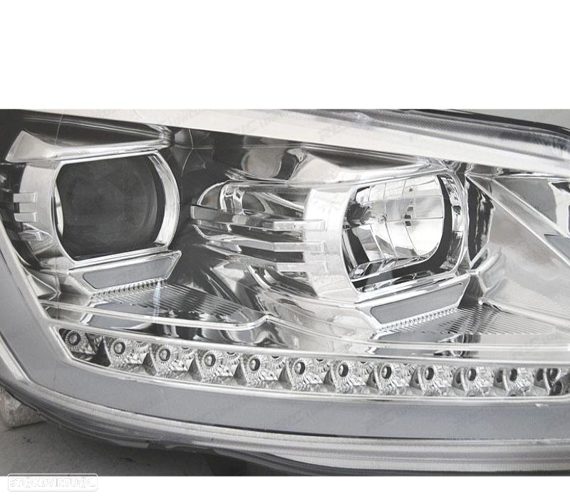 CONJUNTO DE FARÓIS VW TOURAN II 10-15 TRU DRL COM INDICADORES LEDS DINÂMICOS CRISTAL - 2