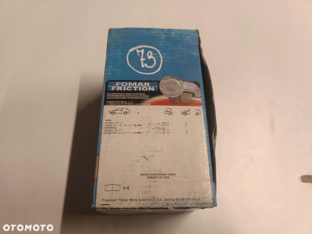 Opel Corsa C Combo PRZEDNIE KLOCKI HAMULCOWE przód 783481 - 1