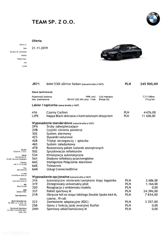 BMW Seria 5 530i xDrive M Sport sport - 15