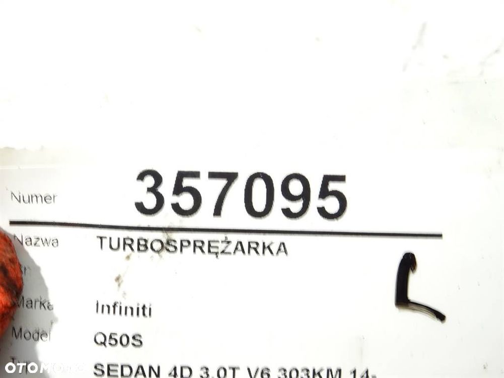 TURBOSPRĘŻARKA  INFINITI Q50 2013 - 2022 3.0 t 224 kW [305 KM] benzyna 2016 - 2022 144115CA1D - 9