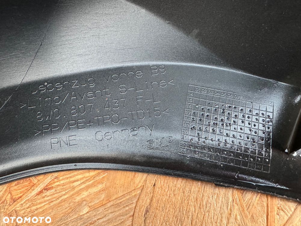 ZDERZAK PRZÓD PRZEDNI AUDI A4 B9 S-LINE 16-19 8W0 SPRYSKI 6PDC CZARNY 8W0807437F ORYGINAŁ - 14