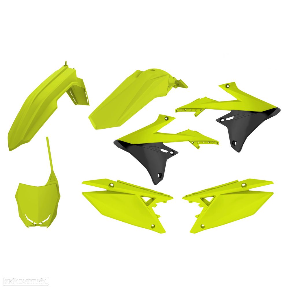 kit plasticos polisport amarelo fluor suzuki rm-z 250 / 450 - 1