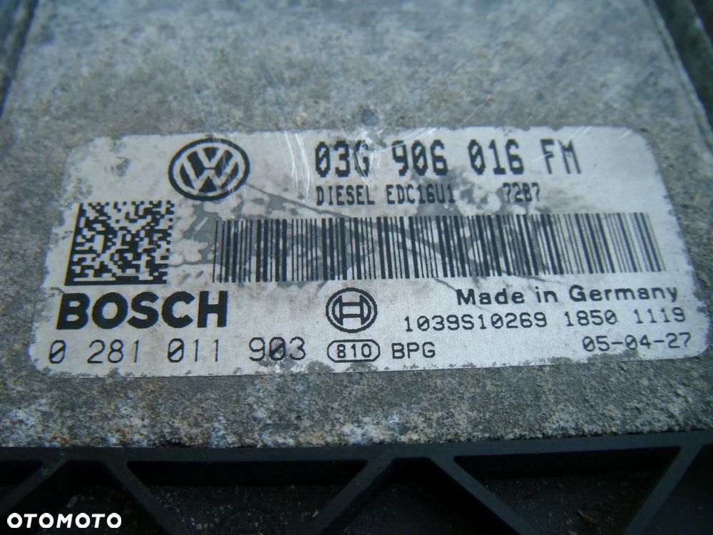 vw jetta III 07r golf V 2.0 tdi komputer- sterownik silnika 03g906016fm - 2