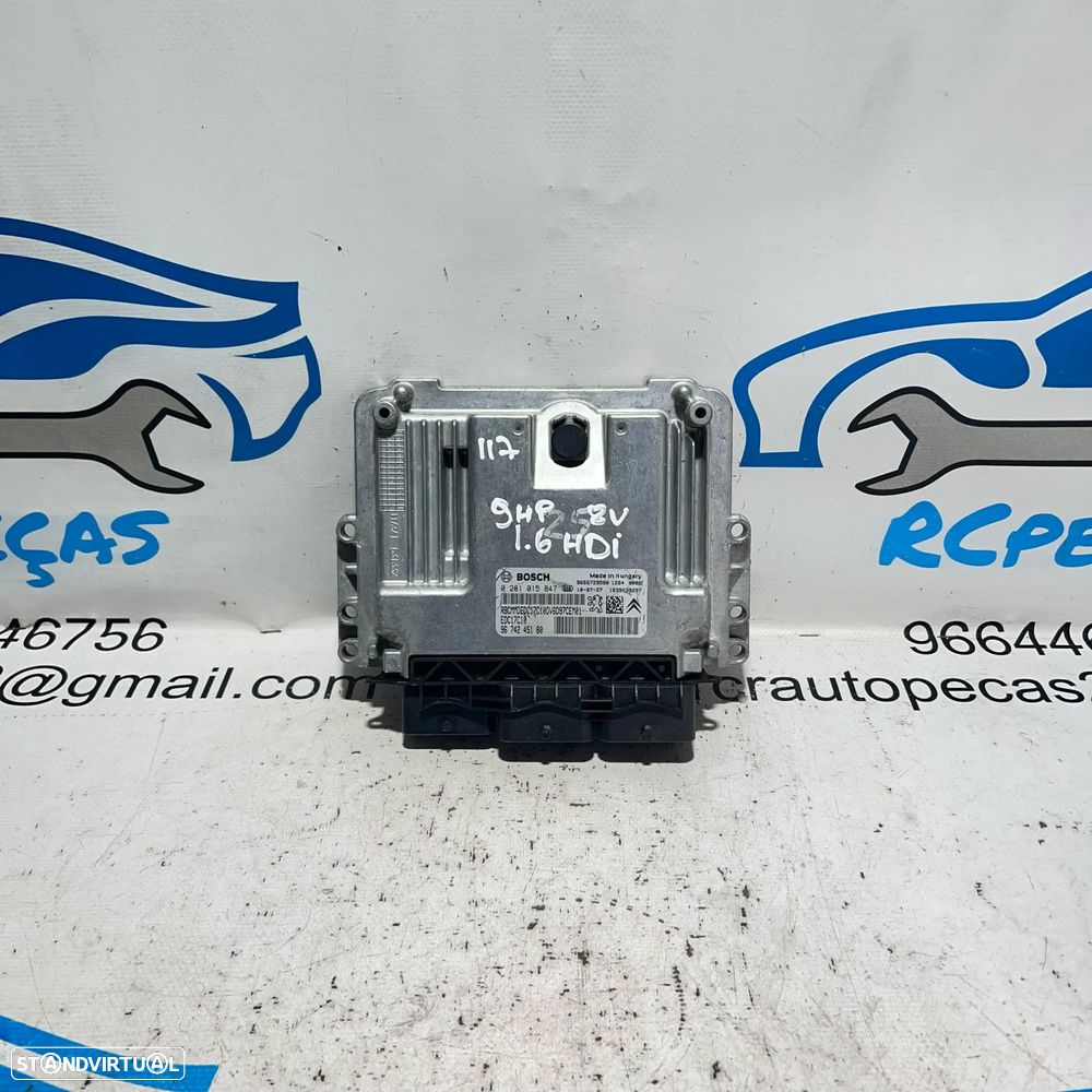 .Centralina Motor Bosch PSA Peugeot Citroen DS 9hp 8v 92cv 0 281 015 847 / 96 742 451 80 - 2