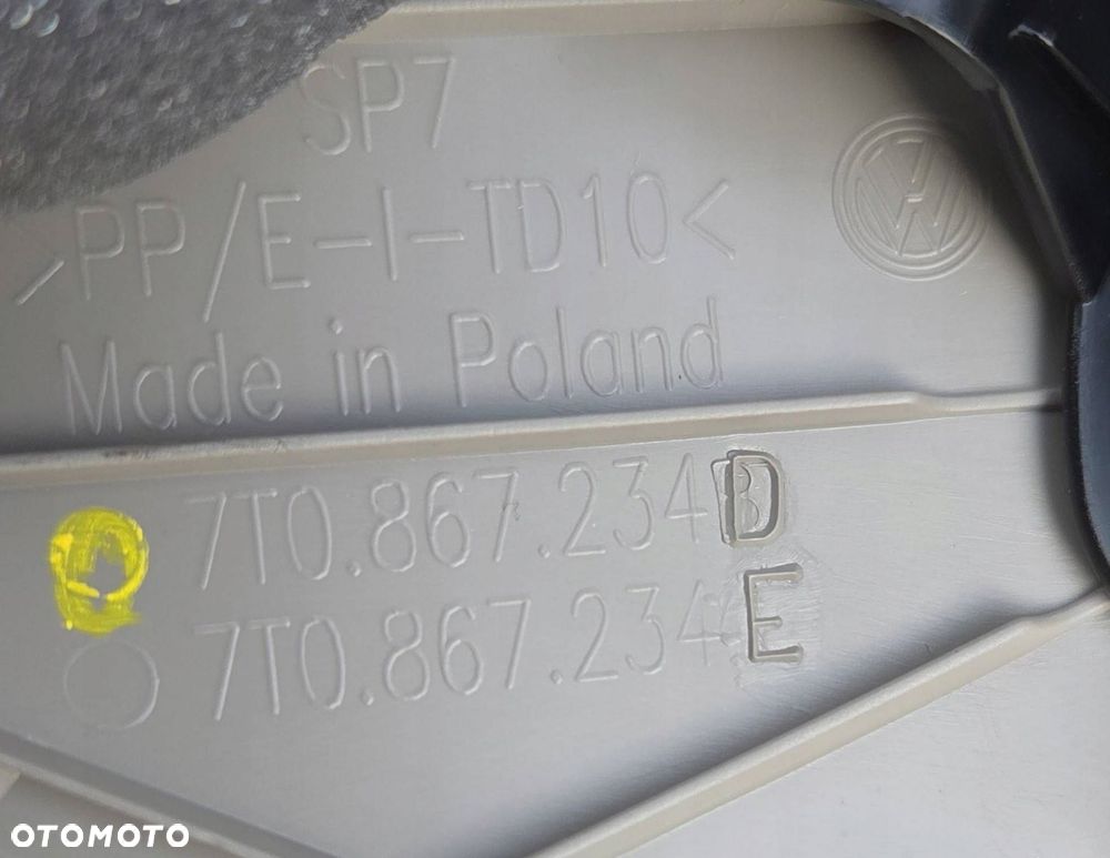 vw multivan t7 tapicerka osłona słupka a prawa strona 7t0867234d - 4