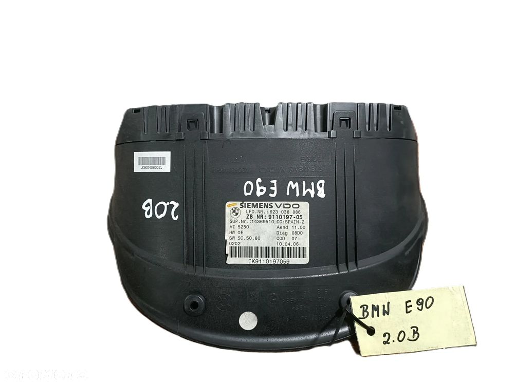 BMW seria 3 E90 05-12 2,0 B liczniki zegary 623038886 * - 3